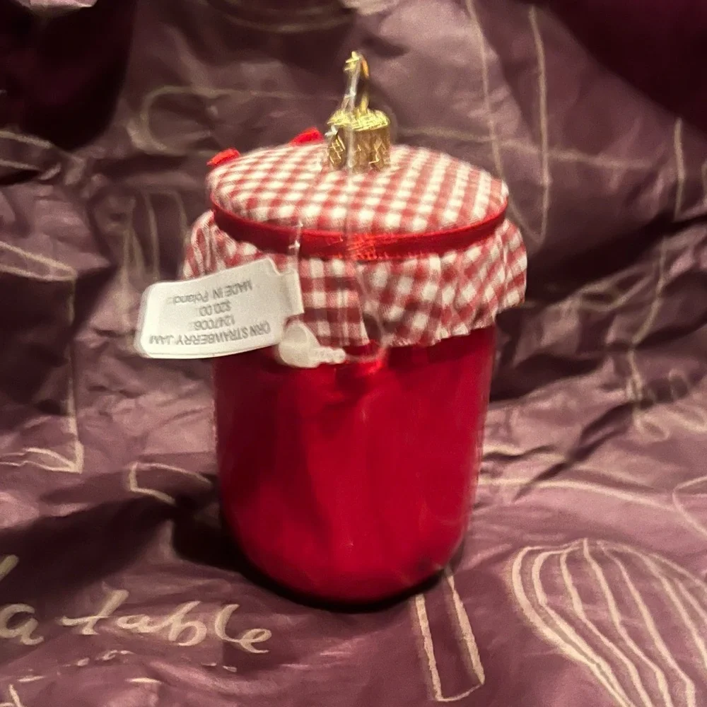 Red Strawberry Jam Glass Ornament